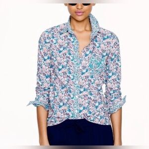 J.Crew Liberty art fabrics shirt. Jade Peony floral print Size 8